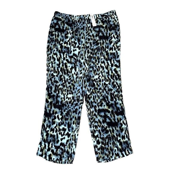 Chico’s Size 2.5 14 Drape Wide Leg Pants Animal Print Lightweight NWT $70 - Picture 1 of 12